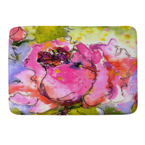 Ginette Fine Art Rose Bud Memory Foam Bath Mat