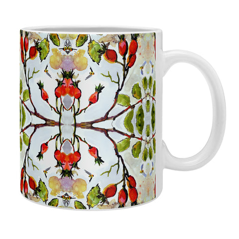 Ginette Fine Art Rose Hips and Bees Pattern Coffee Mug