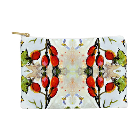 Ginette Fine Art Rose Hips and Bees Pattern Pouch