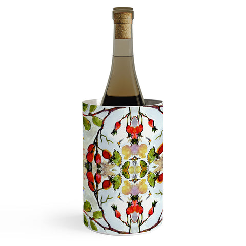 Ginette Fine Art Rose Hips and Bees Pattern Wine Chiller