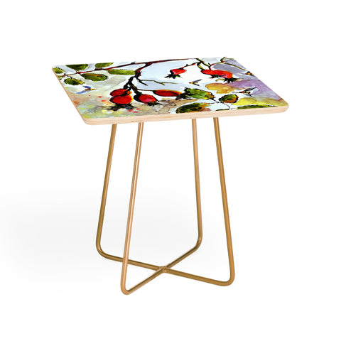 Ginette Fine Art Rose Hips and Bees Side Table
