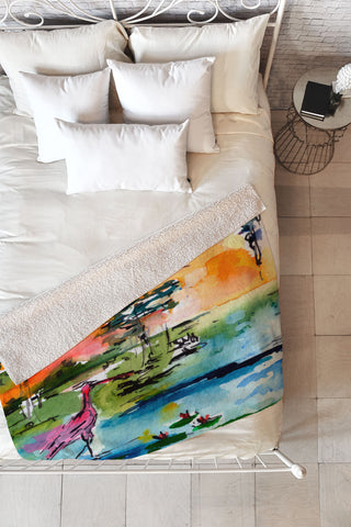 Ginette Fine Art Roseate Spoonbill Fleece Throw Blanket