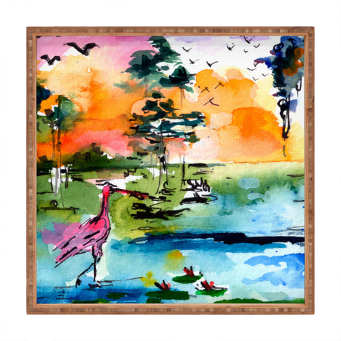Ginette Fine Art Roseate Spoonbill Square Tray