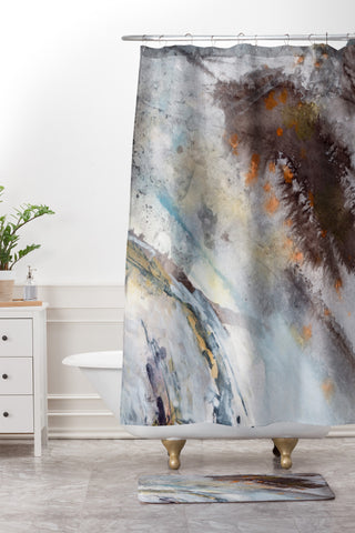 Ginette Fine Art Rust Shower Curtain And Mat