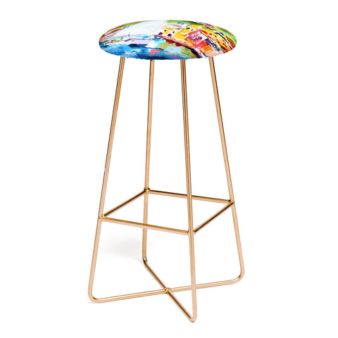 Ginette Fine Art Sailing Past Vernazza Italy Bar Stool