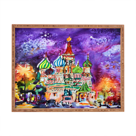Ginette Fine Art Saint Basils Cathedral Russia Rectangular Tray