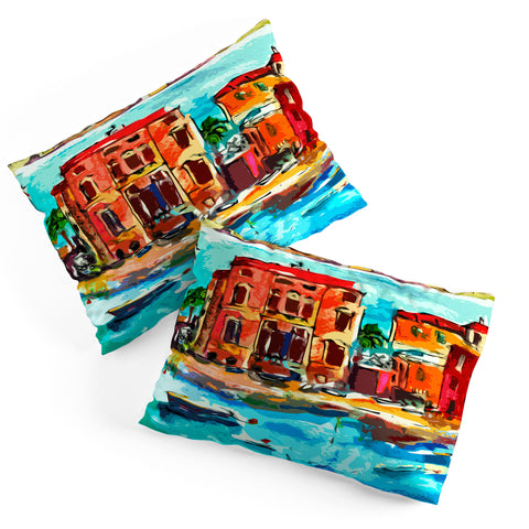 Ginette Fine Art Sestri Levante Italy Red House Pillow Shams