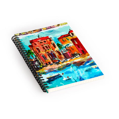 Ginette Fine Art Sestri Levante Italy Red House Spiral Notebook