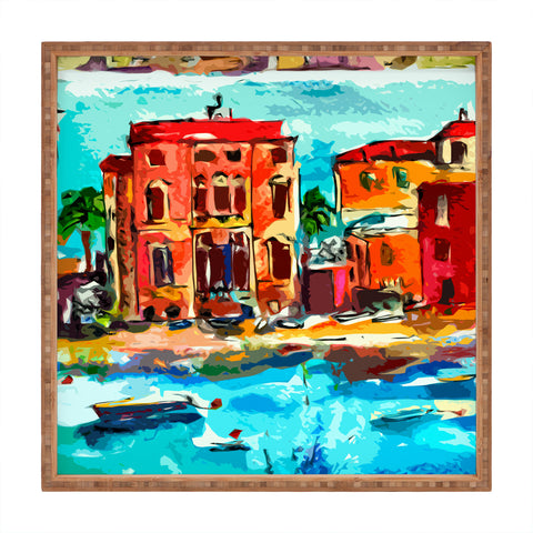 Ginette Fine Art Sestri Levante Italy Red House Square Tray