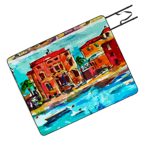 Ginette Fine Art Sestri Levante Italy Red House Picnic Blanket