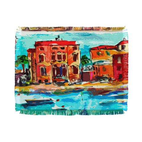 Ginette Fine Art Sestri Levante Italy Red House Throw Blanket