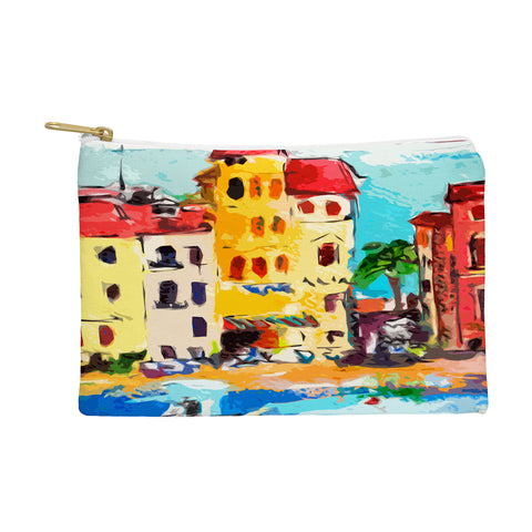 Ginette Fine Art Sestri Levante Italy Yellow House Pouch