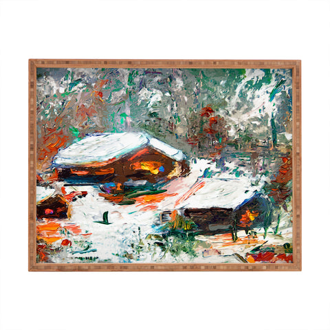 Ginette Fine Art Snowed In Rectangular Tray