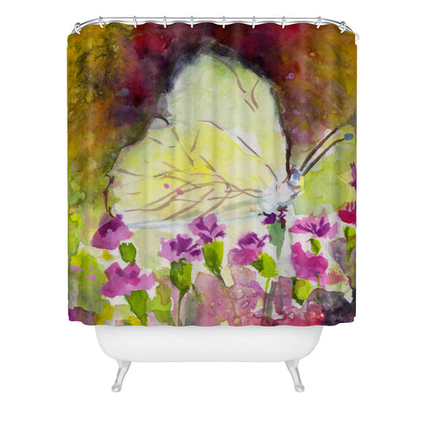 Ginette Fine Art Southern White Butterfly Shower Curtain