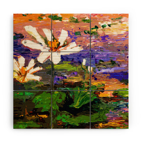 Ginette Fine Art Summer Lotus Garden Wood Wall Mural