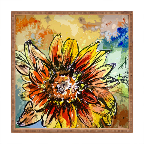 Ginette Fine Art Sunflower Moroccan Eyes Square Tray