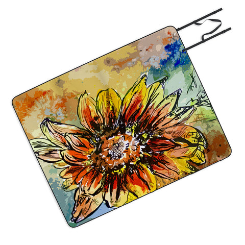 Ginette Fine Art Sunflower Moroccan Eyes Picnic Blanket