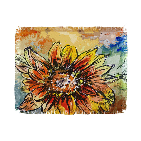 Ginette Fine Art Sunflower Moroccan Eyes Throw Blanket