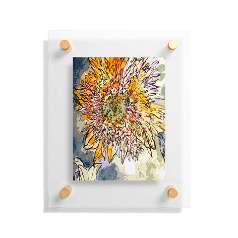 Ginette Fine Art Sunflower Prickly Face Floating Acrylic Print