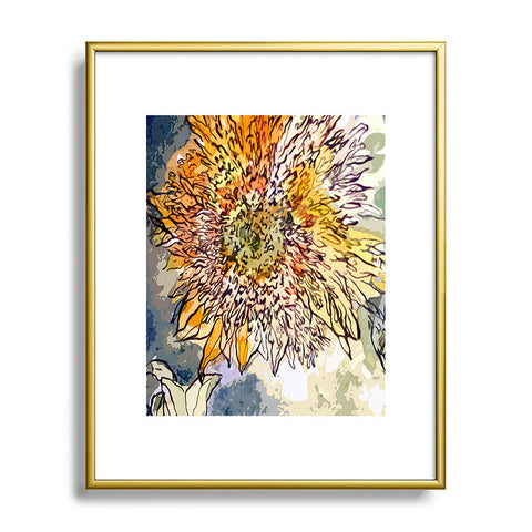 Ginette Fine Art Sunflower Prickly Face Metal Framed Art Print
