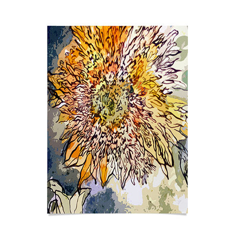 Ginette Fine Art Sunflower Prickly Face Poster