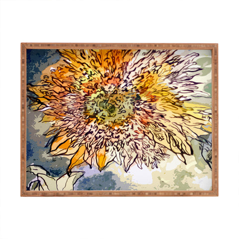 Ginette Fine Art Sunflower Prickly Face Rectangular Tray