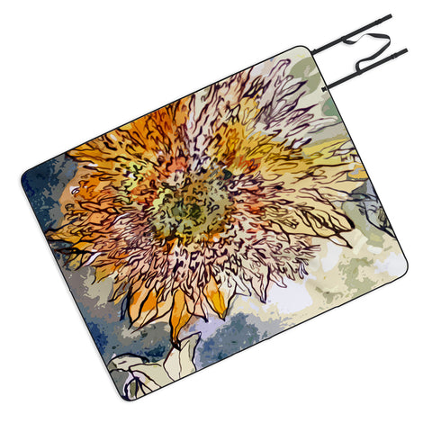 Ginette Fine Art Sunflower Prickly Face Picnic Blanket
