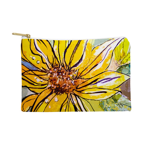Ginette Fine Art Sunflower Yellow Ribbon Pouch