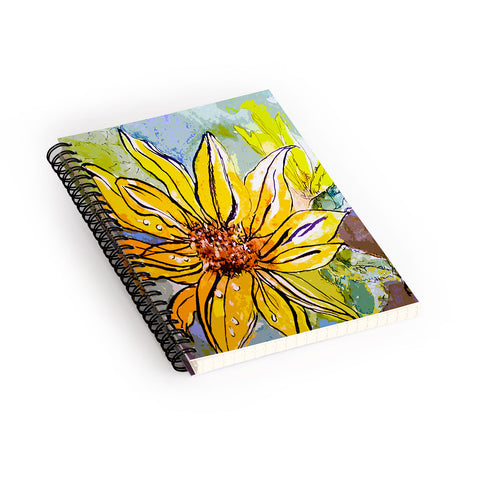 Ginette Fine Art Sunflower Yellow Ribbon Spiral Notebook
