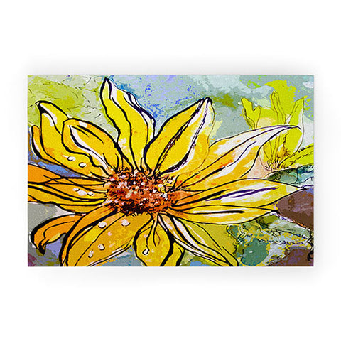 Ginette Fine Art Sunflower Yellow Ribbon Welcome Mat