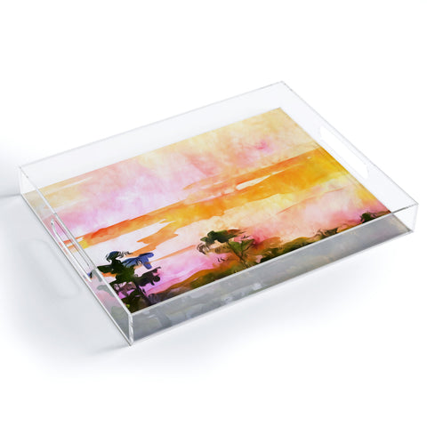 Ginette Fine Art Sunset In The Wetlands Acrylic Tray