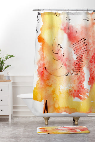 Ginette Fine Art Tangerines And Lemons Shower Curtain And Mat