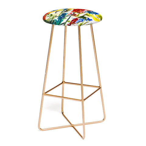Ginette Fine Art Texas Blue Bonnets Bar Stool
