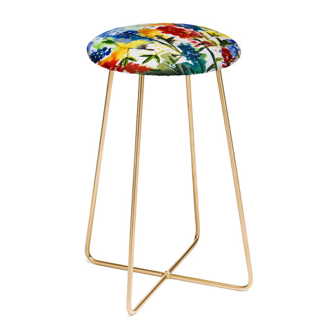Ginette Fine Art Texas Blue Bonnets Counter Stool