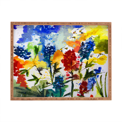 Ginette Fine Art Texas Blue Bonnets Rectangular Tray