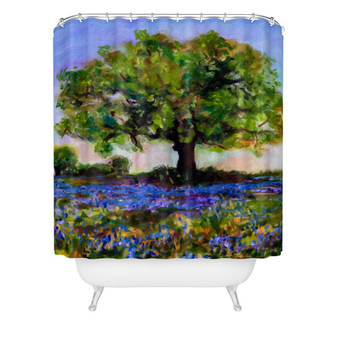 Ginette Fine Art Texas Hill Country Bluebonnets Shower Curtain