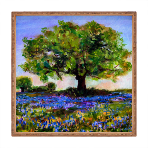 Ginette Fine Art Texas Hill Country Bluebonnets Square Tray