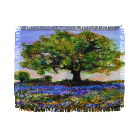 Ginette Fine Art Texas Hill Country Bluebonnets Throw Blanket
