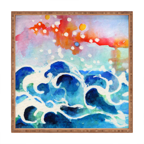 Ginette Fine Art Tides Of Time Square Tray