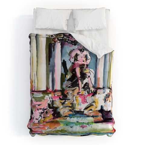 Ginette Fine Art Trevi Fountain Rome Italy 1 Duvet Cover