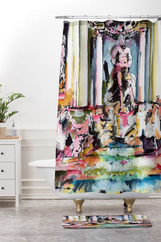 Ginette Fine Art Trevi Fountain Rome Italy 1 Shower Curtain And Mat