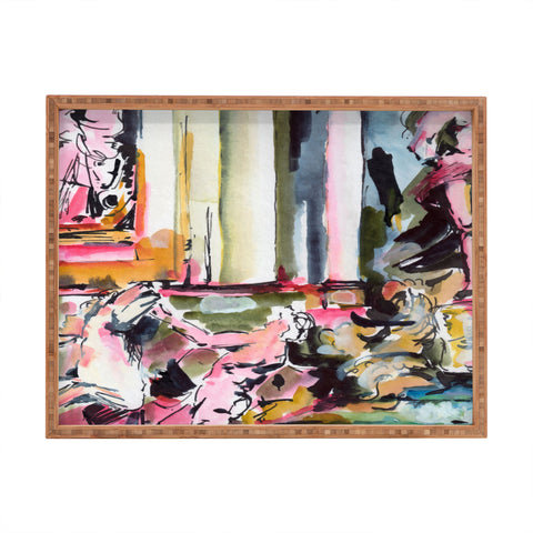 Ginette Fine Art Trevi Fountain Rome Italy 3 Rectangular Tray