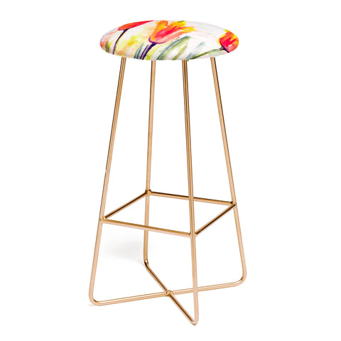 Ginette Fine Art Tulips Bells Of Spring Bar Stool