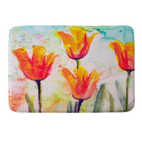 Ginette Fine Art Tulips Bells Of Spring Memory Foam Bath Mat