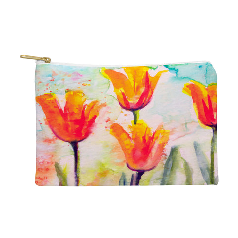 Ginette Fine Art Tulips Bells Of Spring Pouch