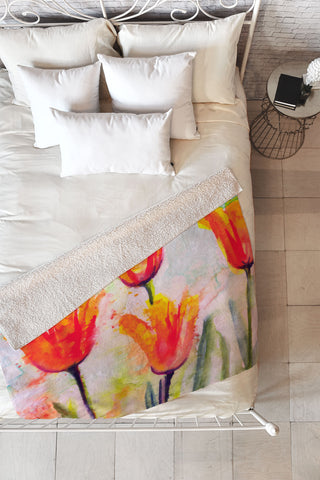 Ginette Fine Art Tulips Bells Of Spring Fleece Throw Blanket