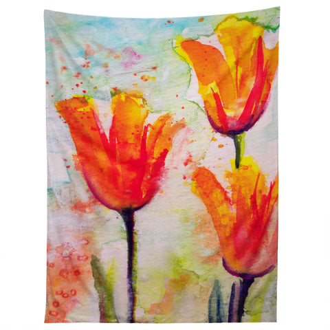 Ginette Fine Art Tulips Bells Of Spring Tapestry