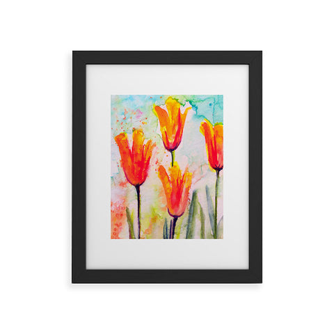 Ginette Fine Art Tulips Bells Of Spring Framed Art Print
