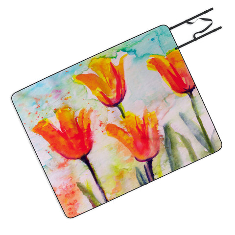 Ginette Fine Art Tulips Bells Of Spring Picnic Blanket
