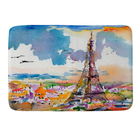 Ginette Fine Art Under Paris Skies Memory Foam Bath Mat
